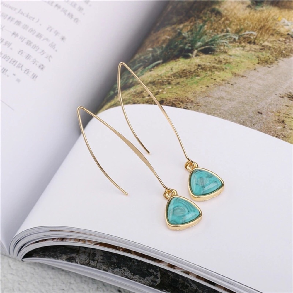 🆕 Turquoise Stone Drop Earrings
